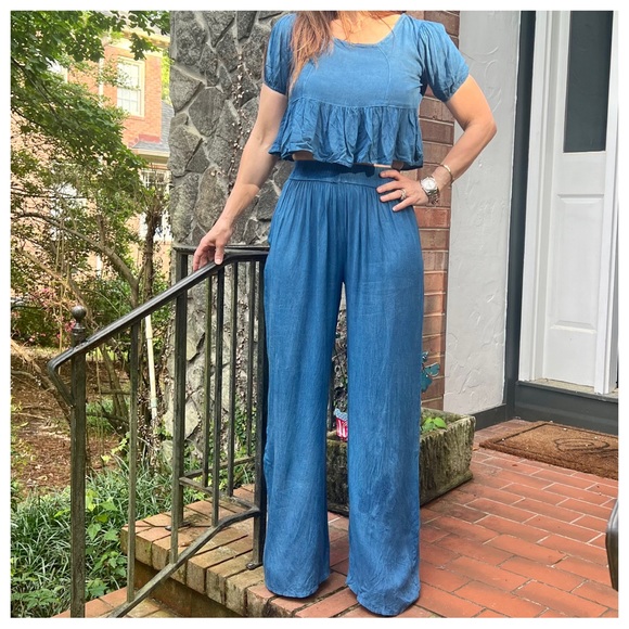 15 Boho Fabulous 2 Piece Wide Leg Pants And Top set - Picture 7 of 7